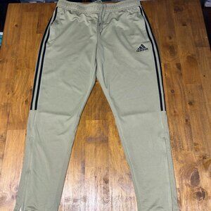 Adidas men's jogger athletic pants light gold color size XL